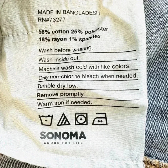 NWT SONOMA Women High Rise Blue Rolled Cuff Distressed Blue Jean Shorts Size 24W - Picture 7 of 7